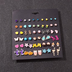 cute heart animals earrings 30 pairs set wholesale Nihaojewelry