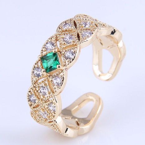 Koreanischer geometrisch vergoldeter offener Ring mit eingelegtem Zirkonium Großhandel Nihaojewelry's discount tags