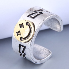 retro smiling face carved opening alloy ring wholesale Nihaojewelry