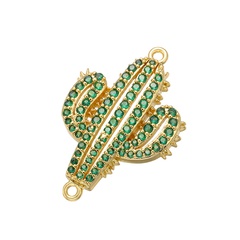 Mode Micro grün eingelegtes Zirkonium Kaktus Armband Halskette Anhänger Großhandel nihaojewelry