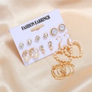 Koreanische Perlenherz Kreis Diamantohrringe 6teiliges Set Grohandel Nihaojewelrypicture11