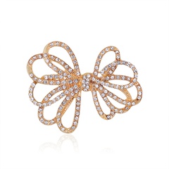 retro alloy diamond-studded hollow bow brooch wholesale Nihaojewelry