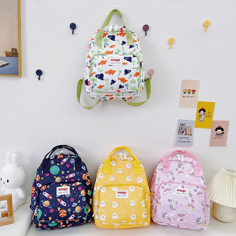 fashion children's cartoon canvas large-capacity printing dinosaur pattern backpack wholesale nihaojewelry's discount tags