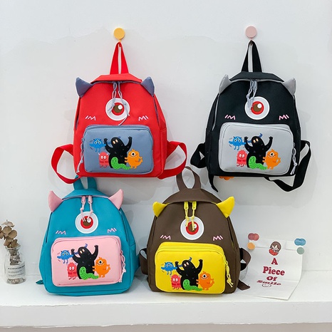 fashion funny children canvas cartoon cute backpack wholesale nihaojewelry's discount tags