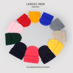 pure color double-layer warm korean style knitted hat wholesale Nihaojewelry