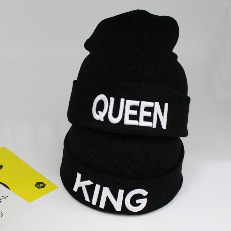 QUEEN KING letter embroidery knitted beanie wholesale Nihaojewelry