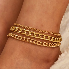fashion metal texture multilayer anklet wholesale Nihaojewelry