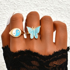 fashion dripping oil butterfly combination ring wholesale Nihaojewelry