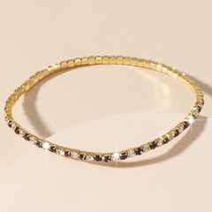 pulsera de oro de circonita cuadrada simple de una sola fila al por mayor Nihaojewelry