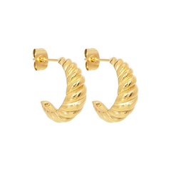 wholesale jewelry croissant twisted thread C-shaped copper stud earrings nihaojewelry