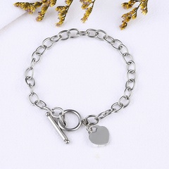 wholesale jewelry heart-shaped pendant OT buckle stainless steel bracelet nihaojewelry