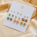 wholesale jewelry fivepointed star daisy rhinestone earrings 9 pairs set nihaojewelrypicture11