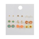 wholesale jewelry fivepointed star daisy rhinestone earrings 9 pairs set nihaojewelrypicture12