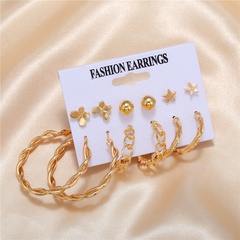 vente en gros bijoux papillon boucles d'oreilles étoiles à cinq branches ensemble de 6 pièces nihaojewelry