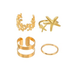 Conjunto de anillo de estrella de mar de flor irregular geométrica retro al por mayor Nihaojewelry