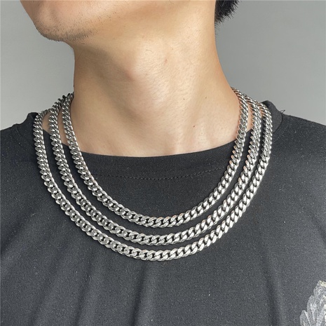 Chaîne multicouche de mode simple en acier inoxydable collier de chaîne épaisse en gros Nihaojewelry's discount tags