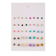 vente en gros bijoux couleur géométrique strass boucles d'oreilles ensemble nihaojewelry