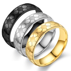 fashion football pattern stainless steel ring wholesale Nihaojewelry