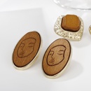 Grohandel Schmuck ethnischen Stil Holz Gesicht Linienmuster runden Anhnger Ohrringe nihaojewelrypicture9