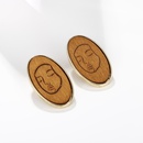 Grohandel Schmuck ethnischen Stil Holz Gesicht Linienmuster runden Anhnger Ohrringe nihaojewelrypicture11
