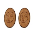 Grohandel Schmuck ethnischen Stil Holz Gesicht Linienmuster runden Anhnger Ohrringe nihaojewelrypicture12