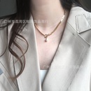 Xl067 OT Buckle Letters More Artificial Pearl Chain Chain Necklace Clavicle Chain Titanium Steel Gold Plated Color Retainingpicture15