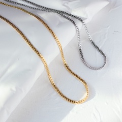 18K Retro Snake Bone Flat Chain Titanium Steel Necklace Wholesale Nihaojewelry