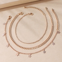 einfache kleine Sternkette mehrschichtige Kupferfußkette Großhandel Nihaojewelry