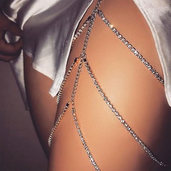 Cross-Border New Arrival European and American Multi-Layer Claw Chain Sexy Thigh Chain Inlaid Rhinestone Thigh Chain Foot Ornaments Anklet for Women