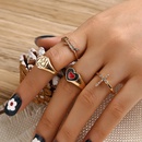 CrossBorder New Arrival Ring Set European and American Fashion Diamond TwoColor Dripping Oil Love HeartShaped Ring Combination 4Piece Ring Femalepicture10