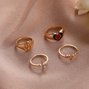 CrossBorder New Arrival Ring Set European and American Fashion Diamond TwoColor Dripping Oil Love HeartShaped Ring Combination 4Piece Ring Femalepicture12