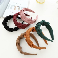 Korean solid color fabric pleated headband wholesale Nihaojewelry