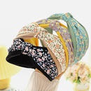 Korean floral fabric color matching knotted headband wholesale Nihaojewelrypicture13