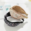 Korean floral fabric color matching knotted headband wholesale Nihaojewelrypicture14