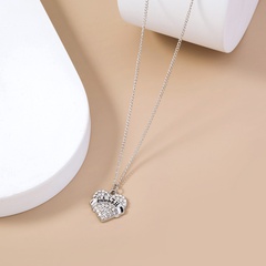 Best-Seller en Europe et Amérique Frais Micro-Incrusté Blanc Diamant Amour Collier Ins Froid Style Lettre Foi Simple clavicule Chaîne