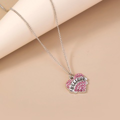 Best Seller in Europe and America Small Fresh Micro-Inlaid Love Necklace Ins Cold Style Letter Believe Simple Clavicle Chain Female