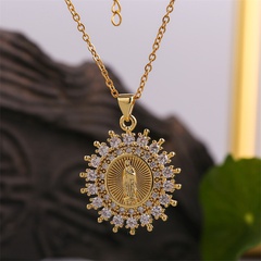 kreative kupfer eingelegte Zirkonium Jungfrau Maria Halskette Großhandel nihaojewelry