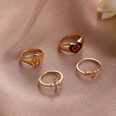 CrossBorder New Arrival Ring Set European and American Fashion Diamond TwoColor Dripping Oil Love HeartShaped Ring Combination 4Piece Ring Femalepicture14