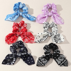 Printed small bow ribbon hair scrunchies wholesale Nihaojewelry