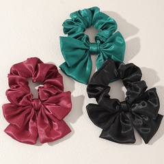 retro large satin bow solid color hair scrunchies wholesale Nihaojewelry