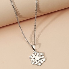 Wholesale Hollow Snowflake Pendant Titanium Steel Clavicle Chain Nihaojewelry