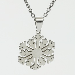 Wholesale Hollow Snowflake Pendant Titanium Steel Clavicle Chain Nihaojewelrypicture11