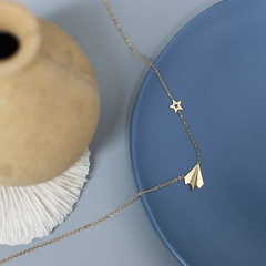 14K fashion paper airplane geometric star titanium necklace wholesale nihaojewelry