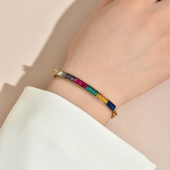 color diamond simple adjustable chain bracelet wholesale jewelry Nihaojewelry
