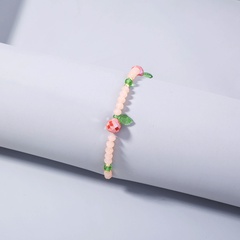 Cute Crystal Fruit Beaded Elastic Bracelet wholesale jewelry Nihaojewelry