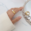 Grohandel Perle Titan Stahl vergoldeter Ring Nihaojewelrypicture10