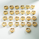 Grohandel RetroArmband 26 englischer Buchstabe Kupfer vergoldeter Ring Nihaojewelrypicture42