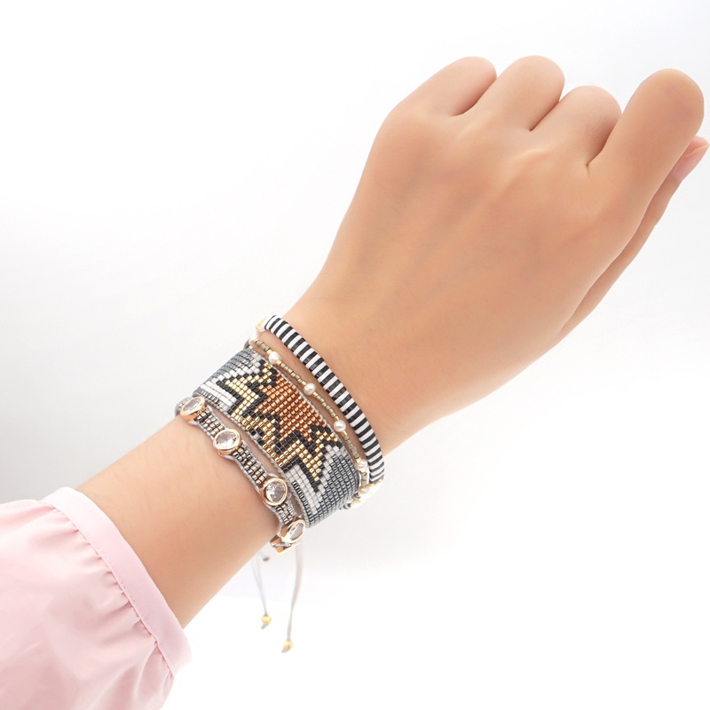 pearls diamonds Miyuki beads geometric ethnic style bracelet wholesale jewelry Nihaojewelry