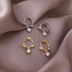 wholesale fashion micro-inlaid zircon butterfly copper earrings Nihaojewelry