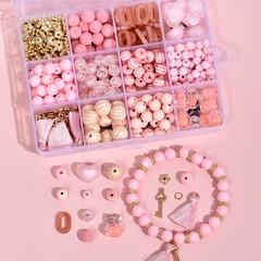 Pink Beads Rabbit Head DIY Bracelet Material Box 12 Grid Set Accessories wholesale Nihaojewelry